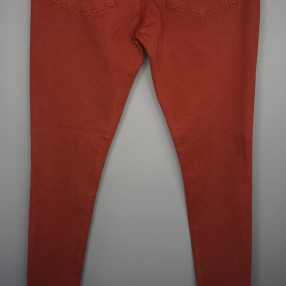New AG Farrah High Rise Skinny Ankle Stretch Sateen Pants in Dark Hibiscus sz 26 - Picture 10 of 15